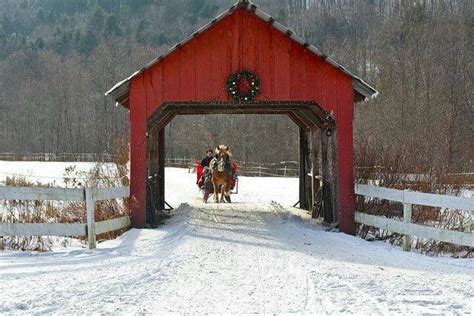 Pin by Sharon Brooks on Christmas | Covered bridges, Old bridges, Winter scenes