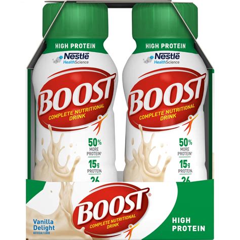 Boost High Protein Complete Nutritional Drink, Very Vanilla, 8 oz, 6 C