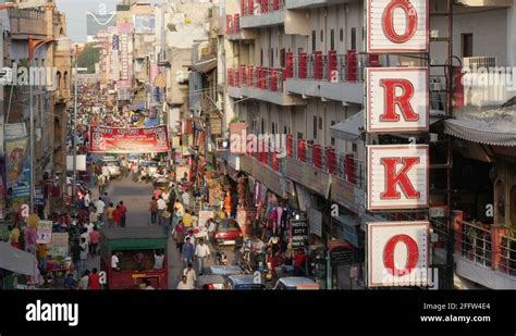 Overview of Pahar Ganj, a popular tourist district in New Delhi India Stock Video Footage - Alamy