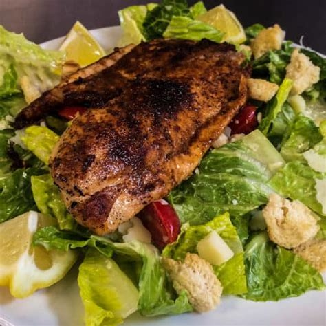 Homemade Caesar Salad with Blackened Tilapia - Comfortable Food