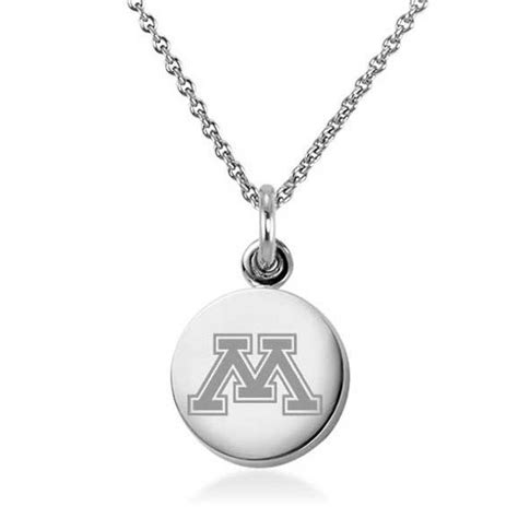 Minnesota Necklace with Charm in Sterling Silver - Graduation Gift Selection