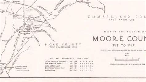 Map of the region of Moore County, 1747 to 1847 :: North Carolina Maps ...