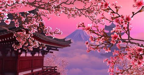 Anime Cherry Blossom Tree Wallpaper - Mural Wallpaper