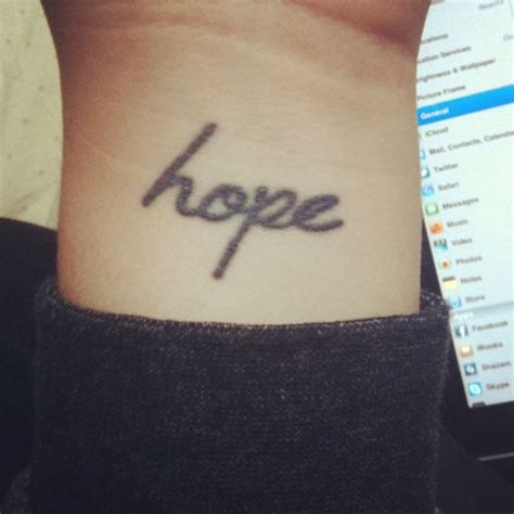 Hope Design Tattoo On Wrist | Tattoos, Tattoo designs, Hope tattoo