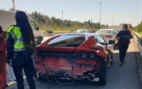 Ferrari supercar worth over $900k crashes on Route 6 | The Times of Israel