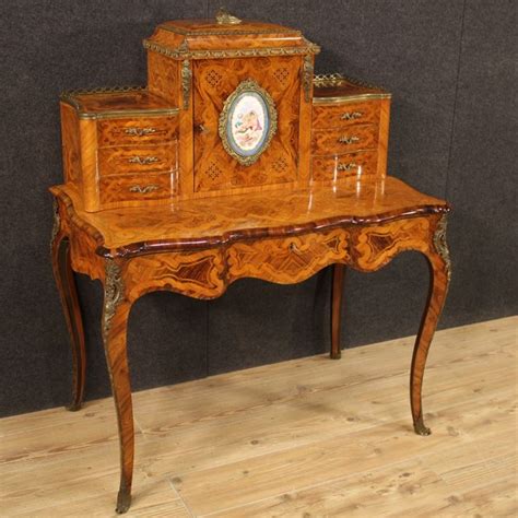 French writing desk in inlaid wood | French writing desk, Antique french furniture, Small ...