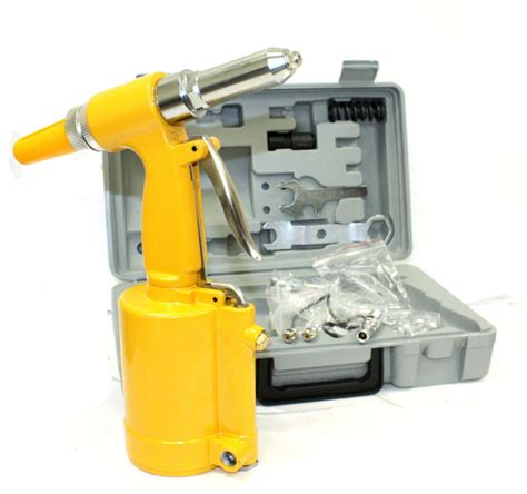 Pneumatic Air Hydraulic Pop Rivet Gun Riveter Riveting Tool Kit w/ Case ...