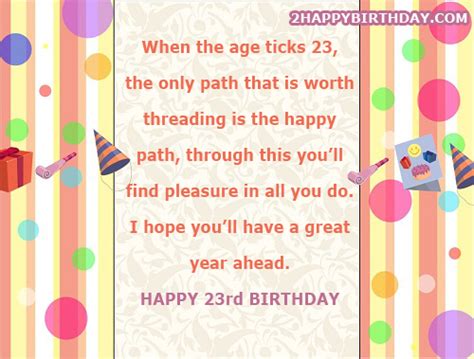 Happy 23rd Birthday Quotes Card with Name - 2HappyBirthday