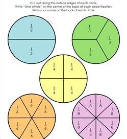 Circle Fractions Cut-Outs & Worksheets - Visual Fraction Models