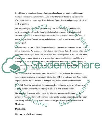 The Case of Portfolio Diversification Study Example | Topics and Well ...