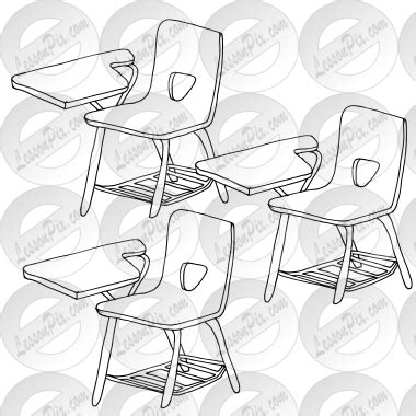 Desks Outline for Classroom / Therapy Use - Great Desks Clipart