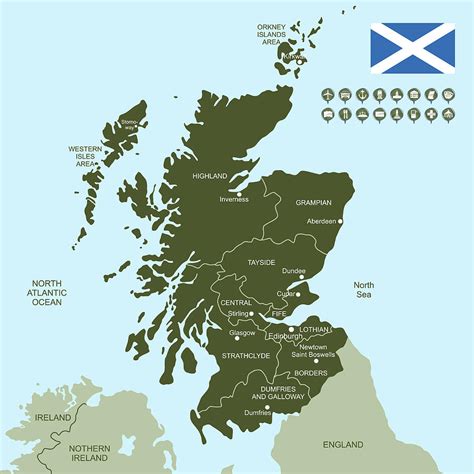 Map Of Scotland by Poligrafistka