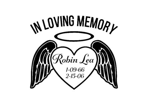 In Loving Memory Car Window Decal Angel Wings Memorial Gift | Etsy