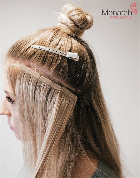 How To Place Tape Hair Extensions When Creating a Top Knot, Bun or Updo ...