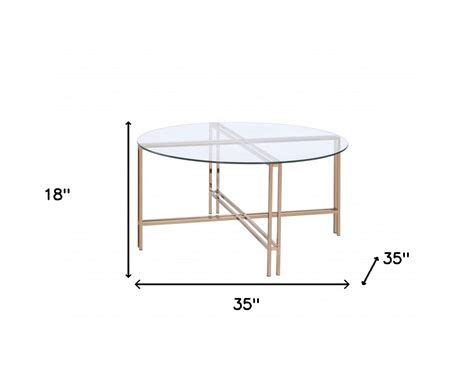 35" Champagne And Clear Glass Round Coffee Table By Homeroots – Modish Store