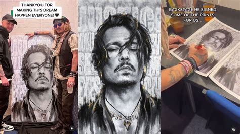 Fan paints portrait of Johnny Depp and gifts it to the actor. Watch his ...