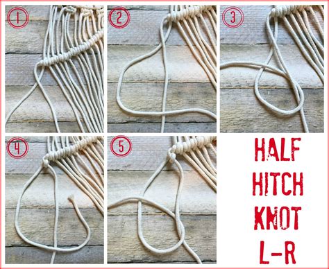 half hitch knot - learn macrame with My French Twist