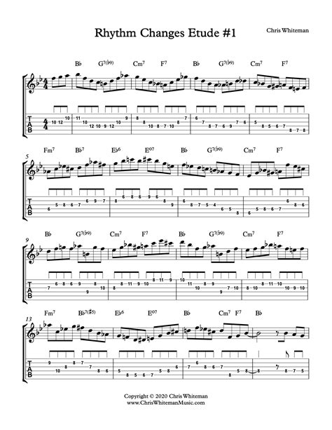 Rhythm Changes Etude #1 - PDF Download — Chris Whiteman Music