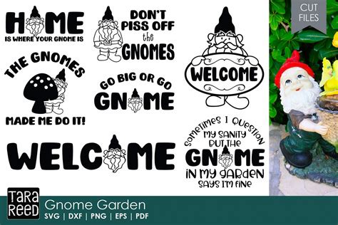 Gnome Garden - Gnome SVG and Cut Files for Crafters (122527) | Cut ...