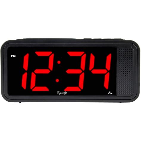 Equity 75907 1.8" Simple Set Digital Black Alarm Clock with HI/LO ...