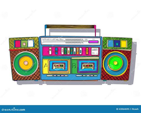 Vector Boombox stock illustration. Illustration of double - 43064695