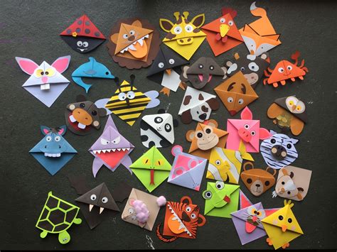 Cute animal corner bookmark fun activity for kids, cute gift idea | Bookmarks kids, Origami ...