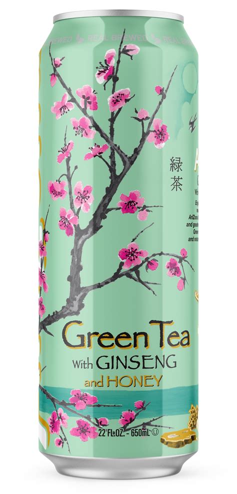 Arizona Green Tea with Ginseng and Honey - 22 fluid ounce aluminum cans ...