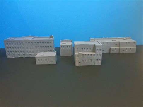 " City Block " (5) Urban Town Buildings Set - TT Scale 1:120 - No Asse ...