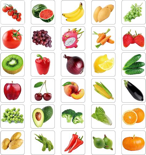 600 Pcs Fruits Vegetable Stickers for Kids Fruits Vegetable Photos Stickers Garden Stickers ...