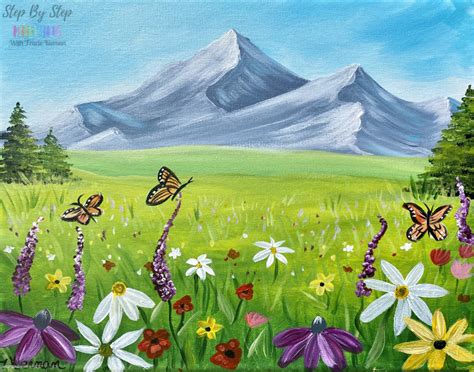 "Wildflower Landscape" - Exclusive Painting Tutorial - Tracie Kiernan ...