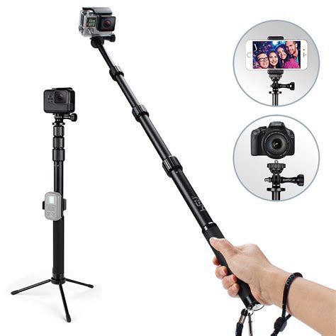 HSU Telescopic Selfie Stick Pole for Gopro Hero 5, Session 5, Hero 4/3 ...