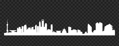 HD Beijing Skyline City Cityscape White Silhouette PNG | Citypng