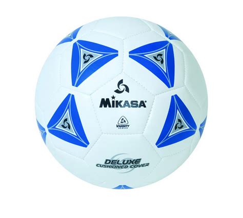 Mikasa Size 5 Deluxe Cushioned Soccer Ball, Ages 12 and Up, 27 Inch Diameter, White/Blue ...