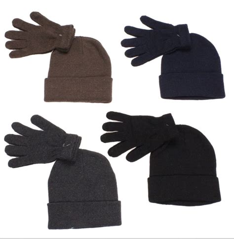 36 Units of Men's Two Piece Knit Hat And Glove Set Assorted Colors ...