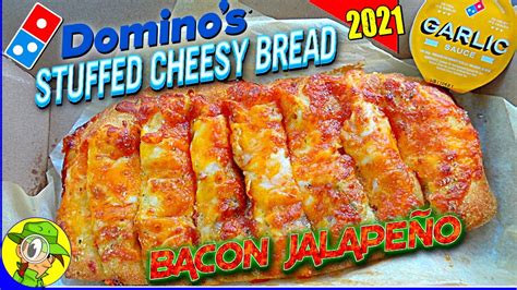 Domino's® STUFFED CHEESY BREAD | BACON & JALAPEÑO 2021 Review 🎲🧀🍞🥓🌶️ | Peep THIS Out! 🕵️‍♂️ ...