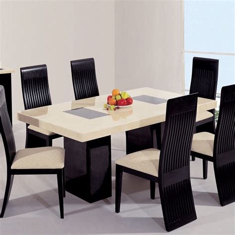 CREAM & BLACK MARBLE DINING TABLE & 6 CHAIRS | in Broughty Ferry, Dundee | Gumtree