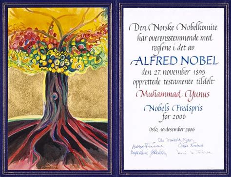 Muhammad Yunus – Nobel diploma - NobelPrize.org