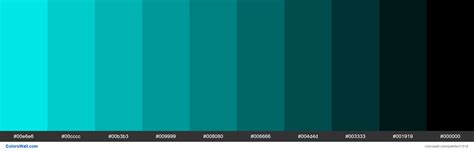 Shades X11 color Cyan #00FFFF hex | Hex colors, X11 color, Color coding