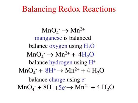 PPT - Balancing Redox Reactions PowerPoint Presentation, free download ...