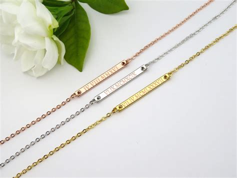 Roman Numeral Necklace Roman Numbers Custom Bar Necklace - Etsy