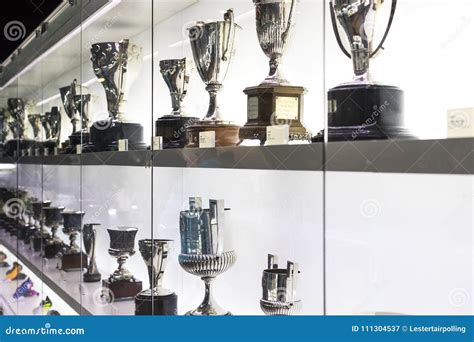 Soccer Trophies In Front Of Bayern Munich Logo Editorial Image ...