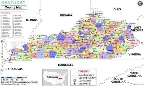 Kentucky Map With Counties And Cities - Zip Code Map