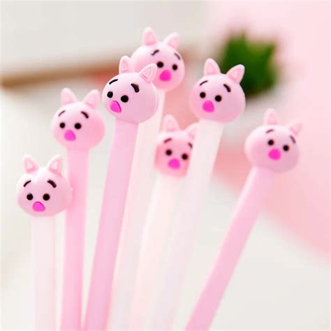 Cute Pink Piglet Neutral Pen 0.38mm Water Pen Carbon Black Sign Pens Stationery Prize For ...