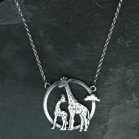 Silver Giraffe pendant necklace by Katie Stone - Pyramid Gallery