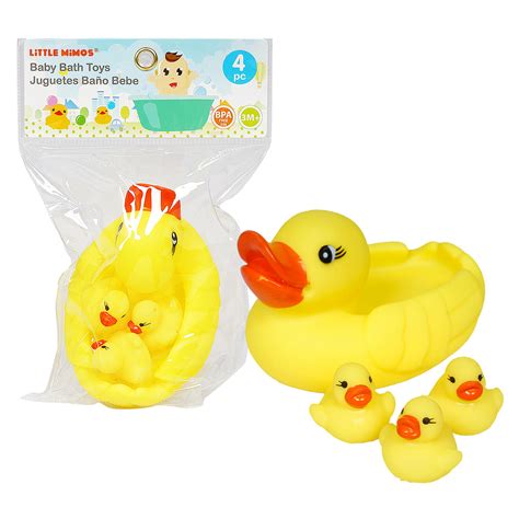 Wholesale 4 Piece Rubber Ducky Bath Toy Set | | YELLOW