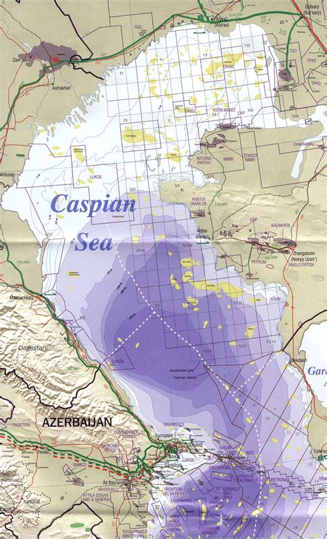 Mer Caspienne - réserves de pétrole • Carte • PopulationData.net