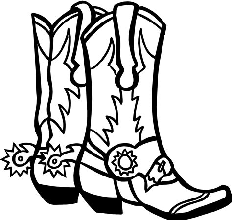 Drawings Of Cowboy Boots | Cowboy boots drawing, Western clip art, Coloring pages