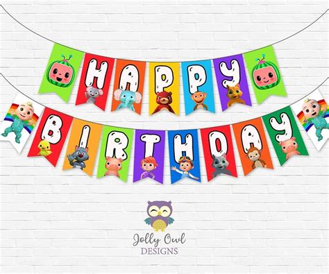 Cocomelon Happy Birthday Party Banner - Digital Printable | Happy birthday parties, Happy ...