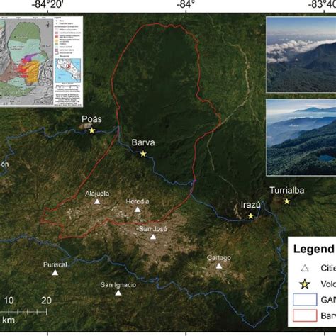 Barva volcano and GAM regional context. | Download Scientific Diagram