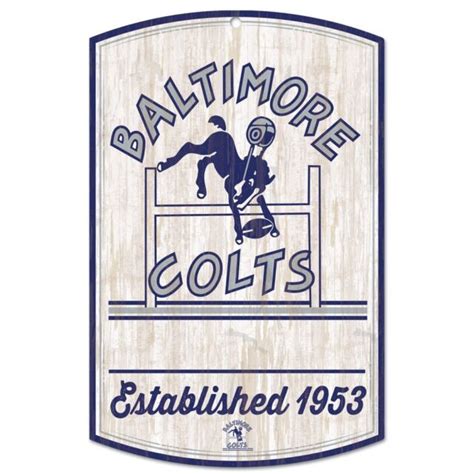 INDIANAPOLIS BALTIMORE COLTS CLASSIC RETRO LOGO EST. 1953 WOOD SIGN 11 ...